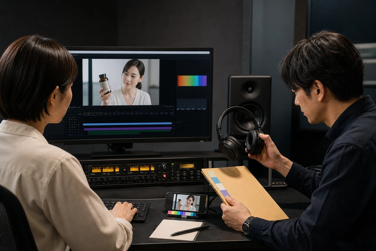 AI動画の映像と音声と権利資料を投稿前に照合する編集担当者