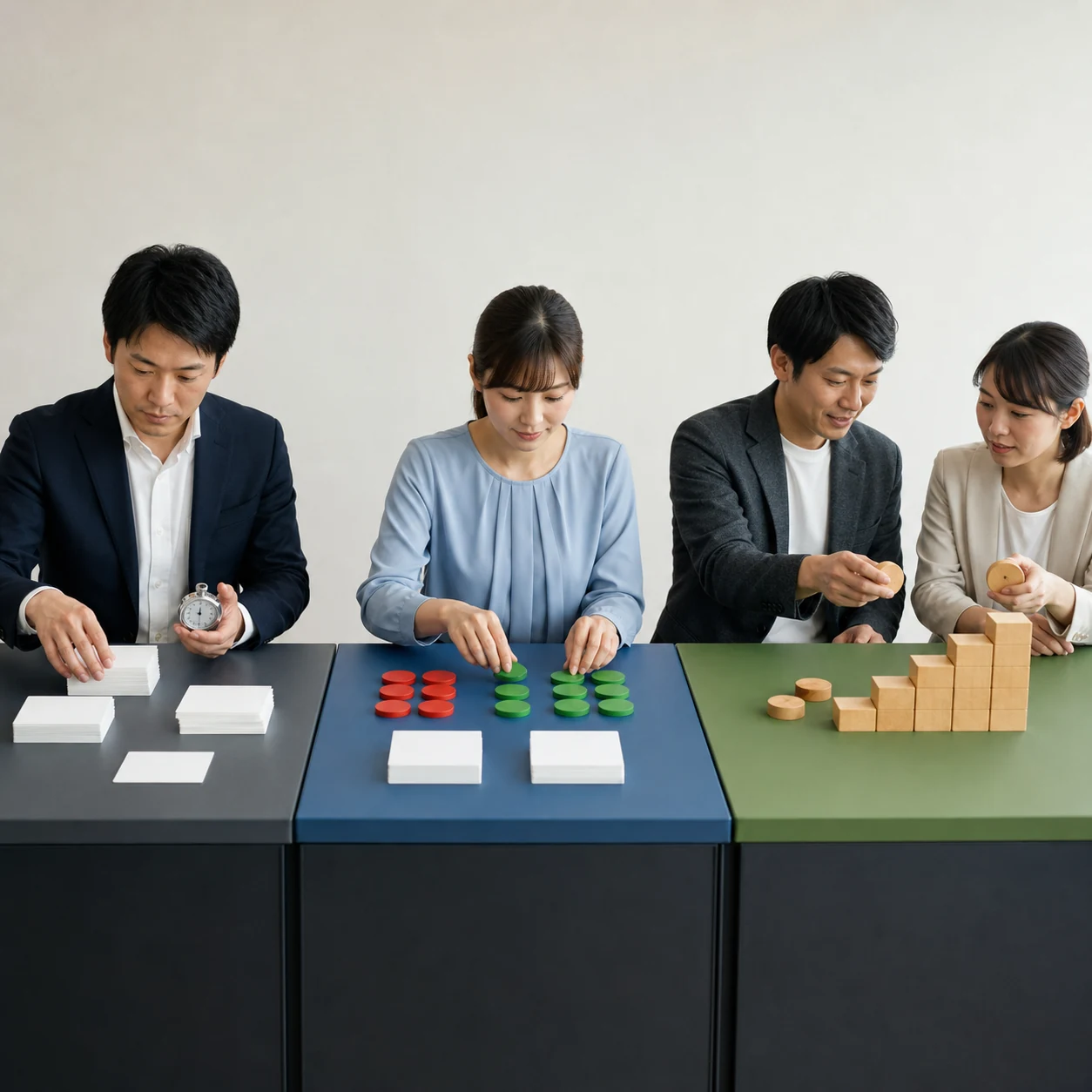 工数・品質・事業成果の三つの測定領域を確認する業務チーム