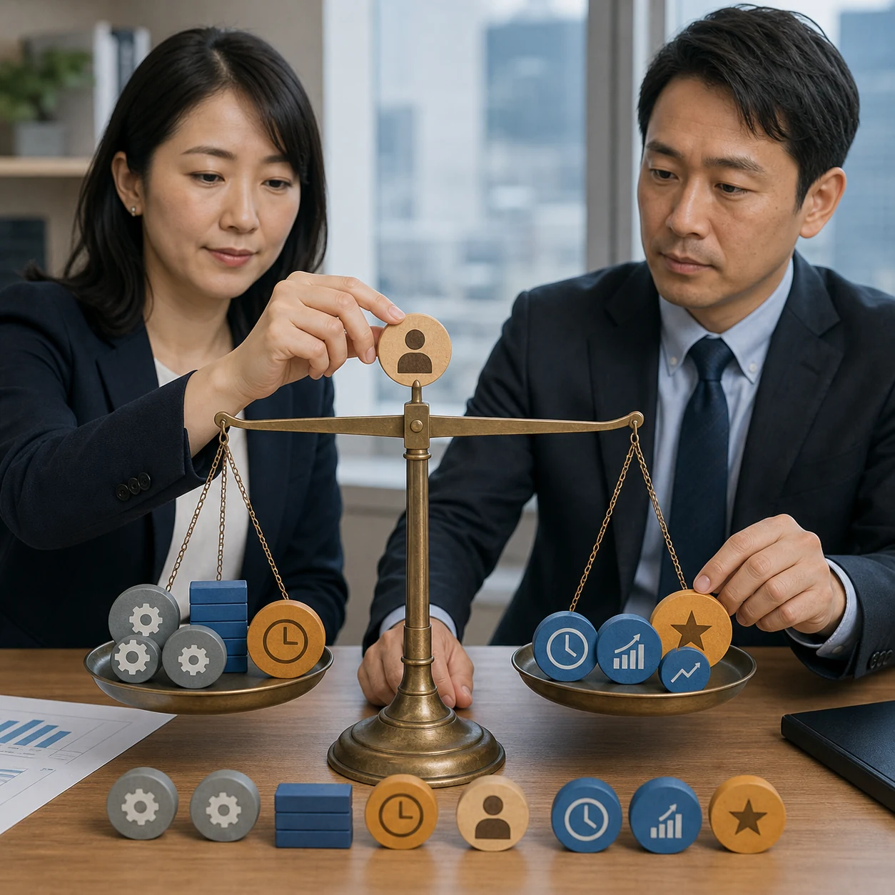 AIの利用料・設定・人の確認と得られた価値を比較する担当者