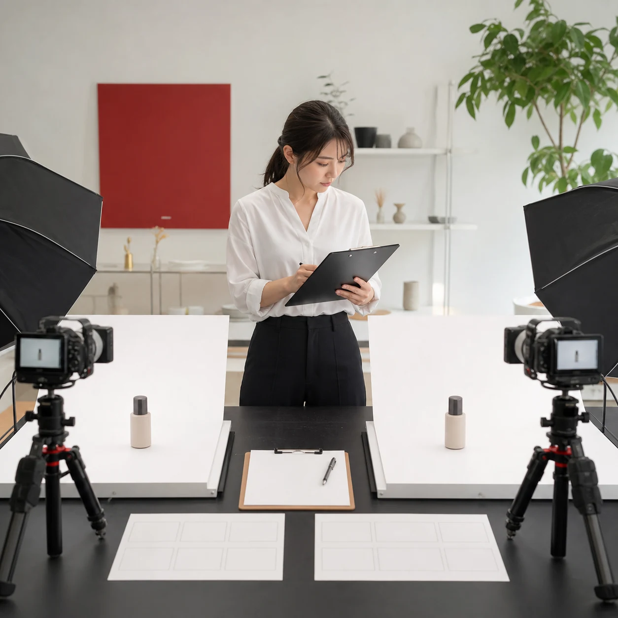 同じ商品と撮影条件を二つのレーンで揃える動画広告担当者