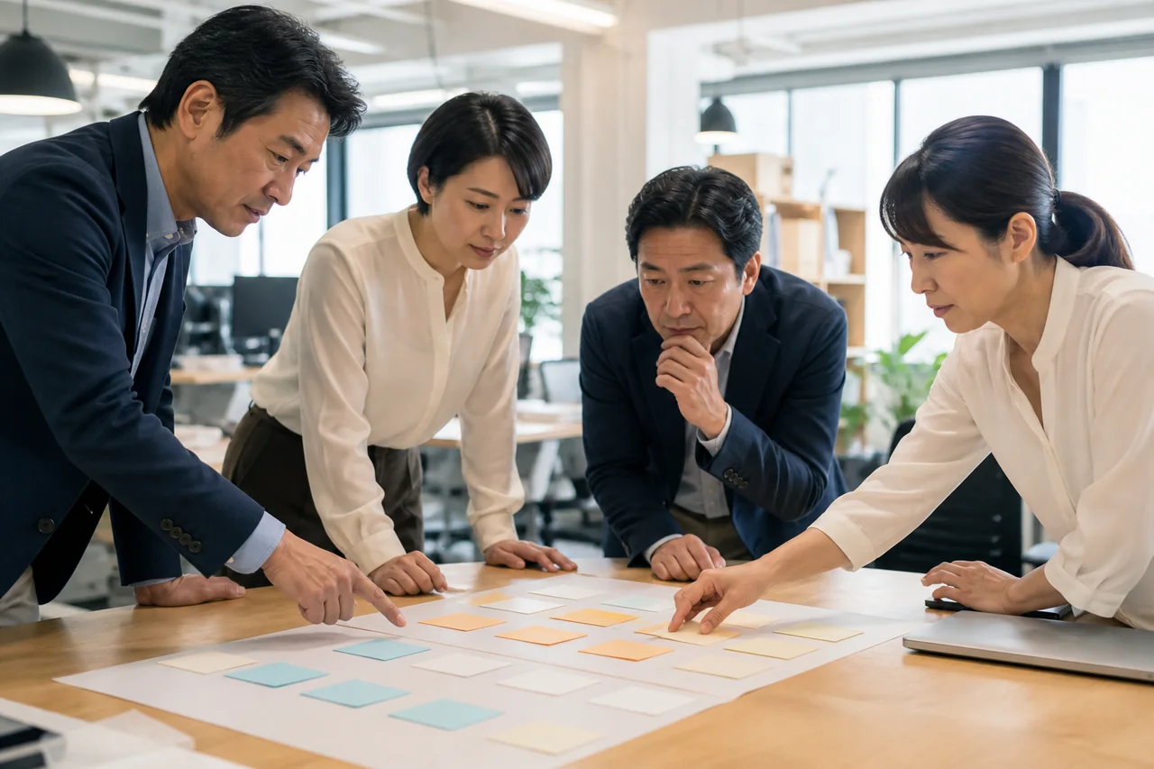 決定事項・担当・期限を別々に抽出するを実務で進める様子