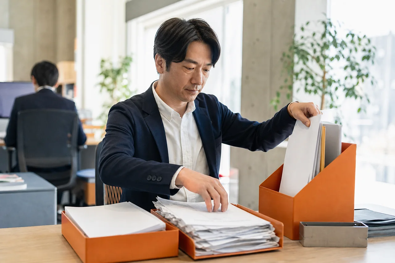 対象契約と原本の所在をそろえるを実務で進める様子