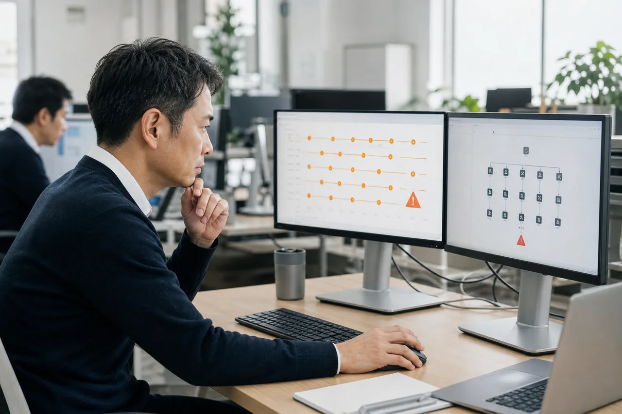 毎日同じ時点のデータを確定するを実務で進める様子
