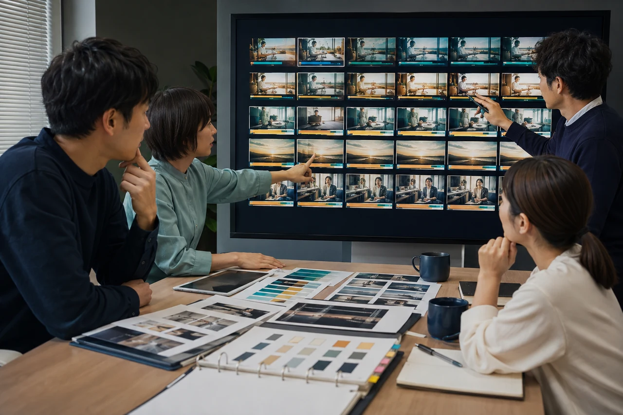 公開済み動画を横並びで比較しブランド逸脱を改善するチーム