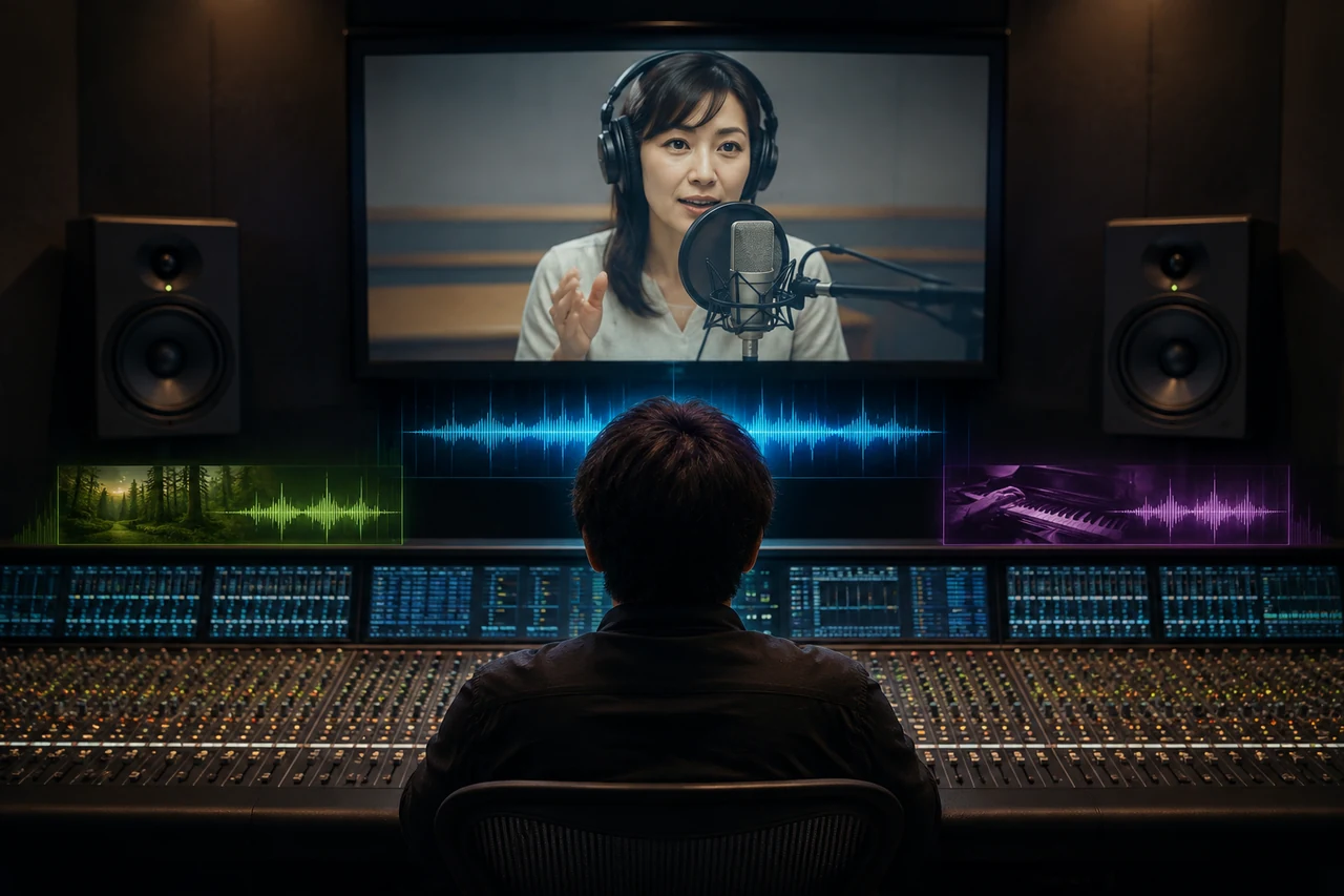 声を主役にして音楽と効果音を支える位置へ置くミキシング設計