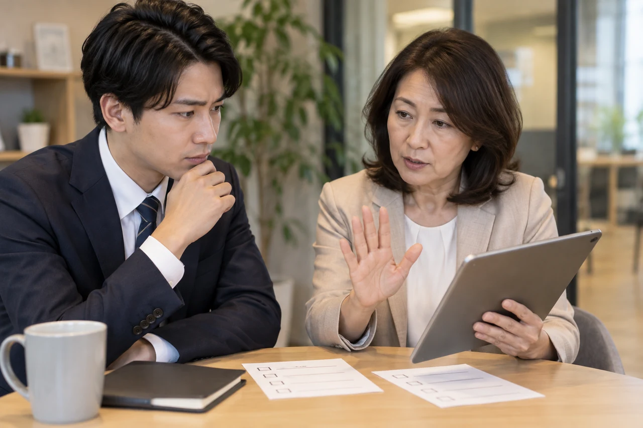 外部送信前に変更内容を二人で承認確認する業務チーム