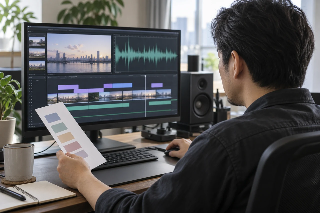 音声波形と字幕タイミングを照合して固有名詞を直す編集者