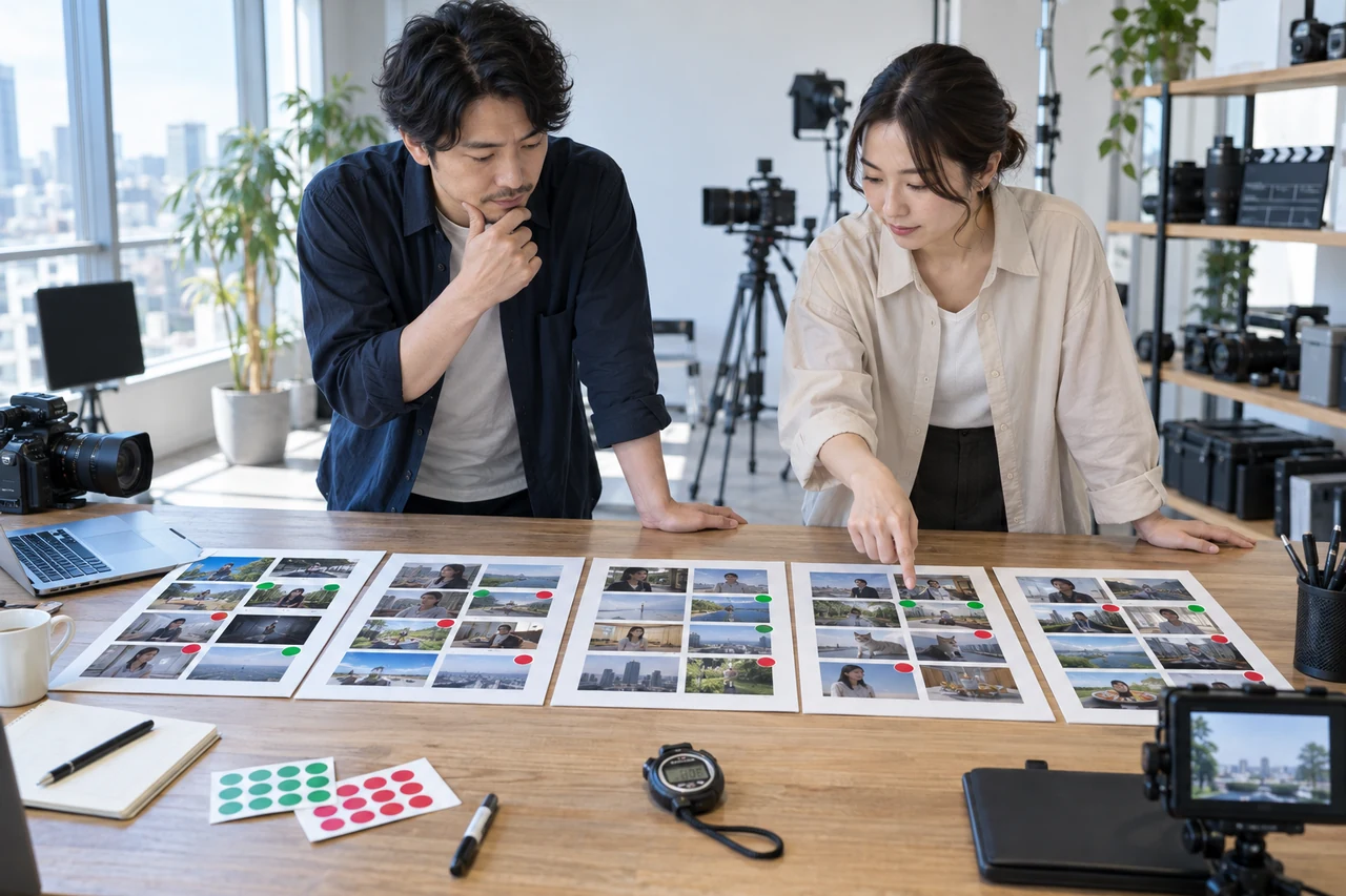5本の動画でBロール採用率と編集時間を比較するチーム