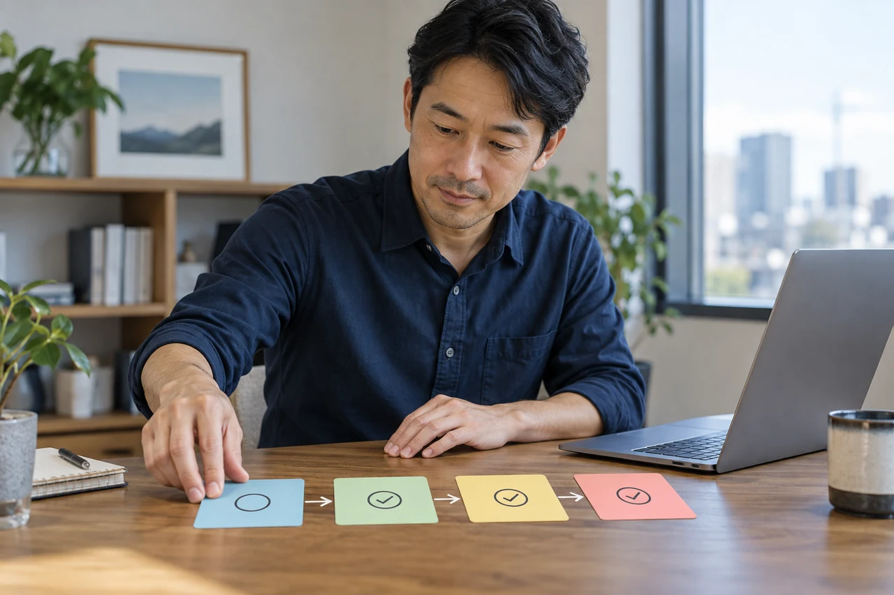 AIタスクを工程ごとの状態カードで管理する担当者