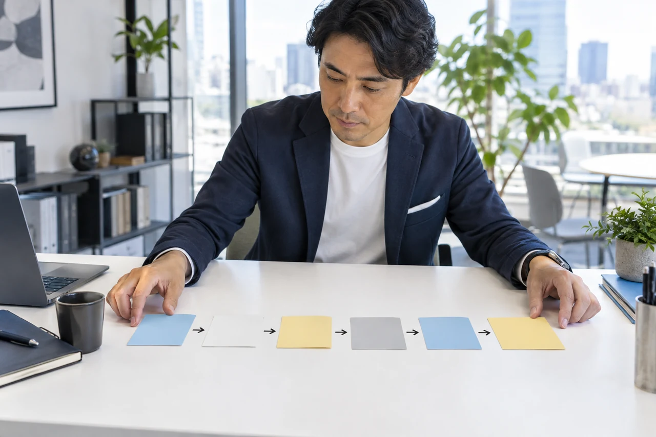広告クリック後の会話導線を六段階に整理する担当者