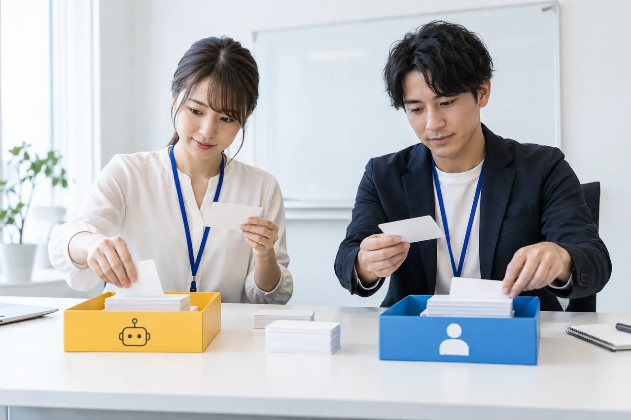 AIが答える範囲と有人引き継ぎを確認するチーム