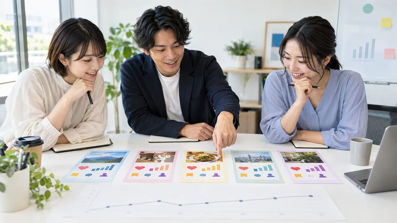 5テーマの投稿を1週間試し保存・返信・遷移を比較する場面