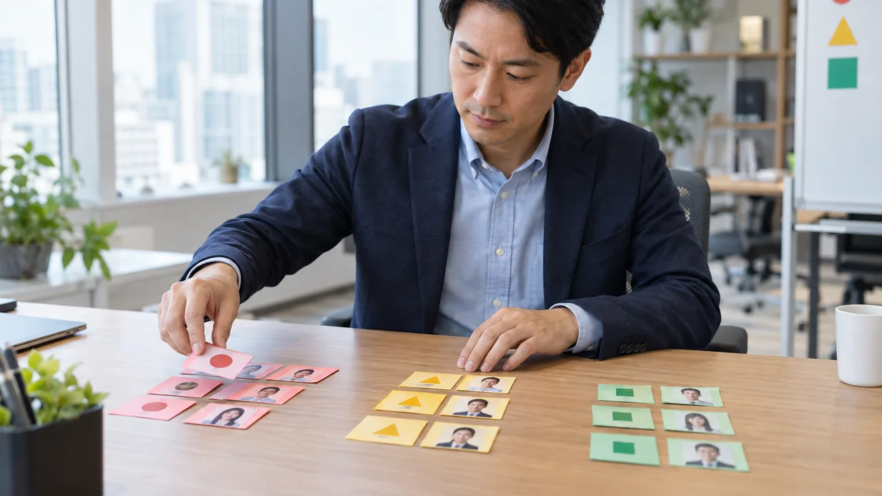 顧客への連絡優先順位を理由とともに整理する場面