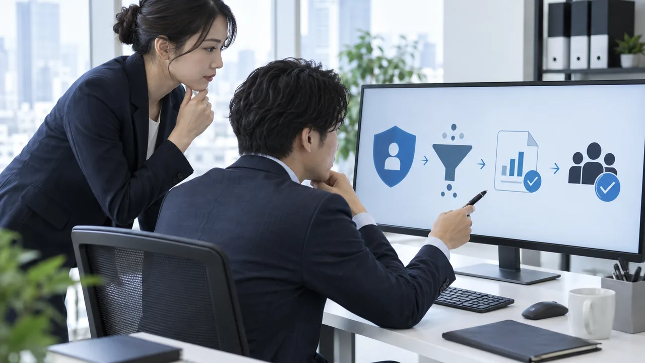 閲覧権限と計算根拠を確認して安全に分析結果を共有する工程