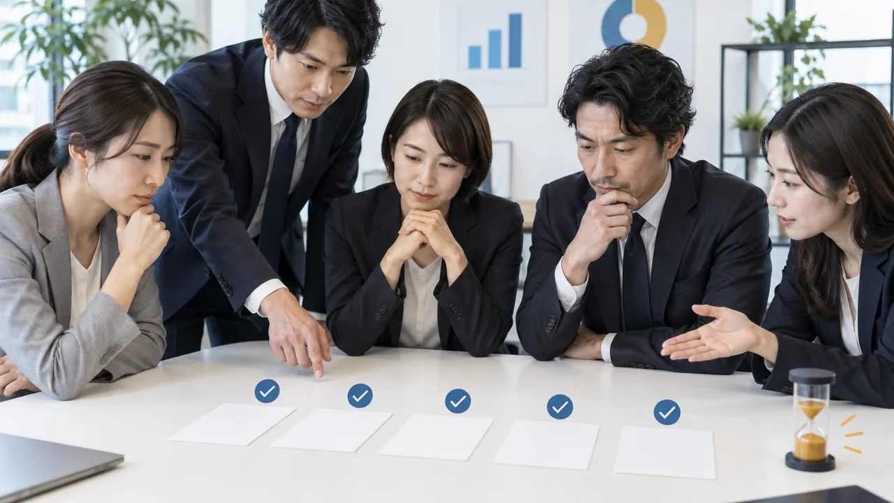 5つの定例質問でAI分析の精度と確認時間を比較する小規模テスト