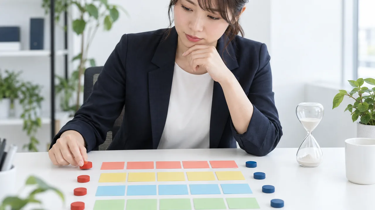 SNS運用の作業時間と問い合わせ成果を4週間比較する場面
