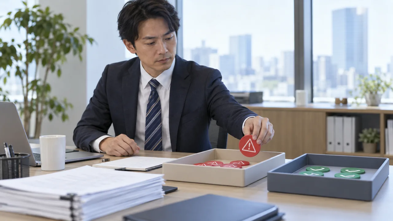 AIの異常候補を不正確定せず人の確認トレーへ送る場面
