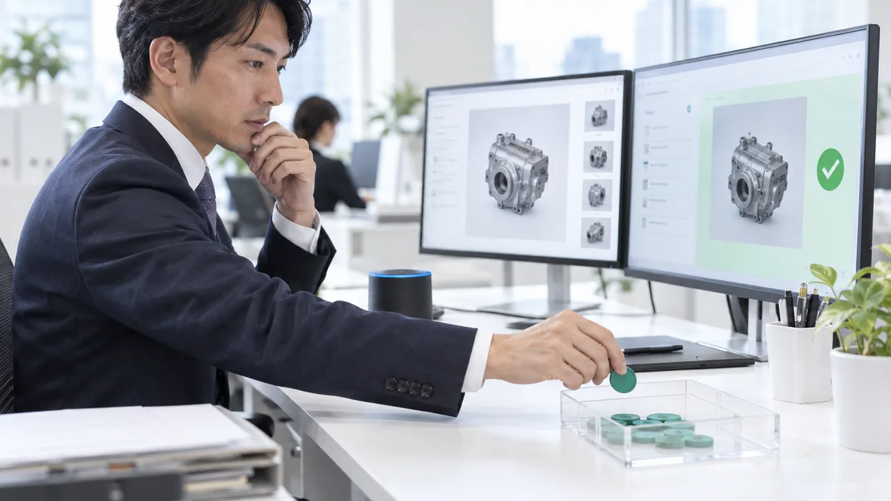 音声指示の実行前に対象と操作を画面で確認し記録する担当者