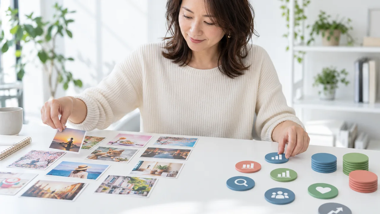 動画企画の候補カードと視聴データの根拠を別々に整理する担当者