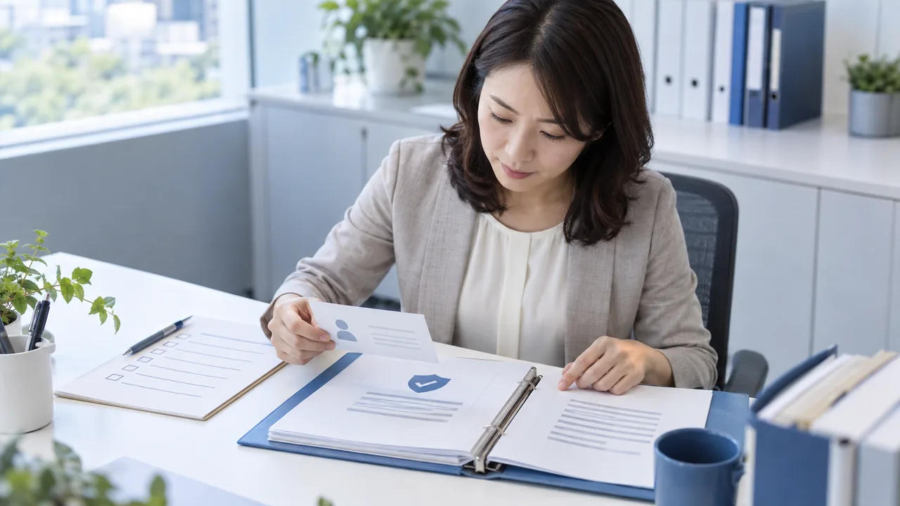 一つの反復依頼と承認済み規程を照合する業務責任者
