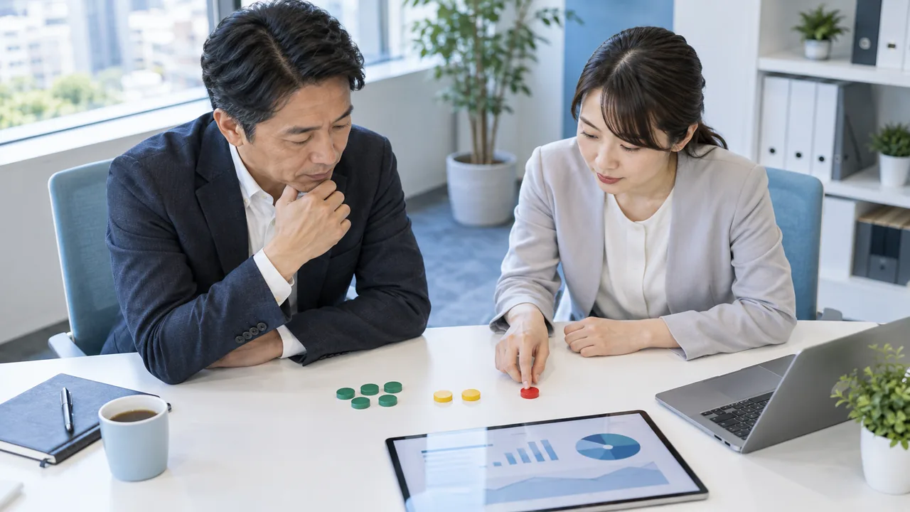 7日間のサービスデスク試験結果を色別の指標で振り返る担当者