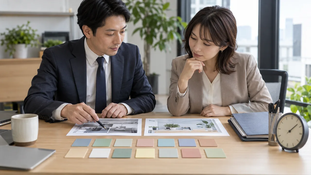 14日間の小規模テスト結果を見直す日本の担当者二人