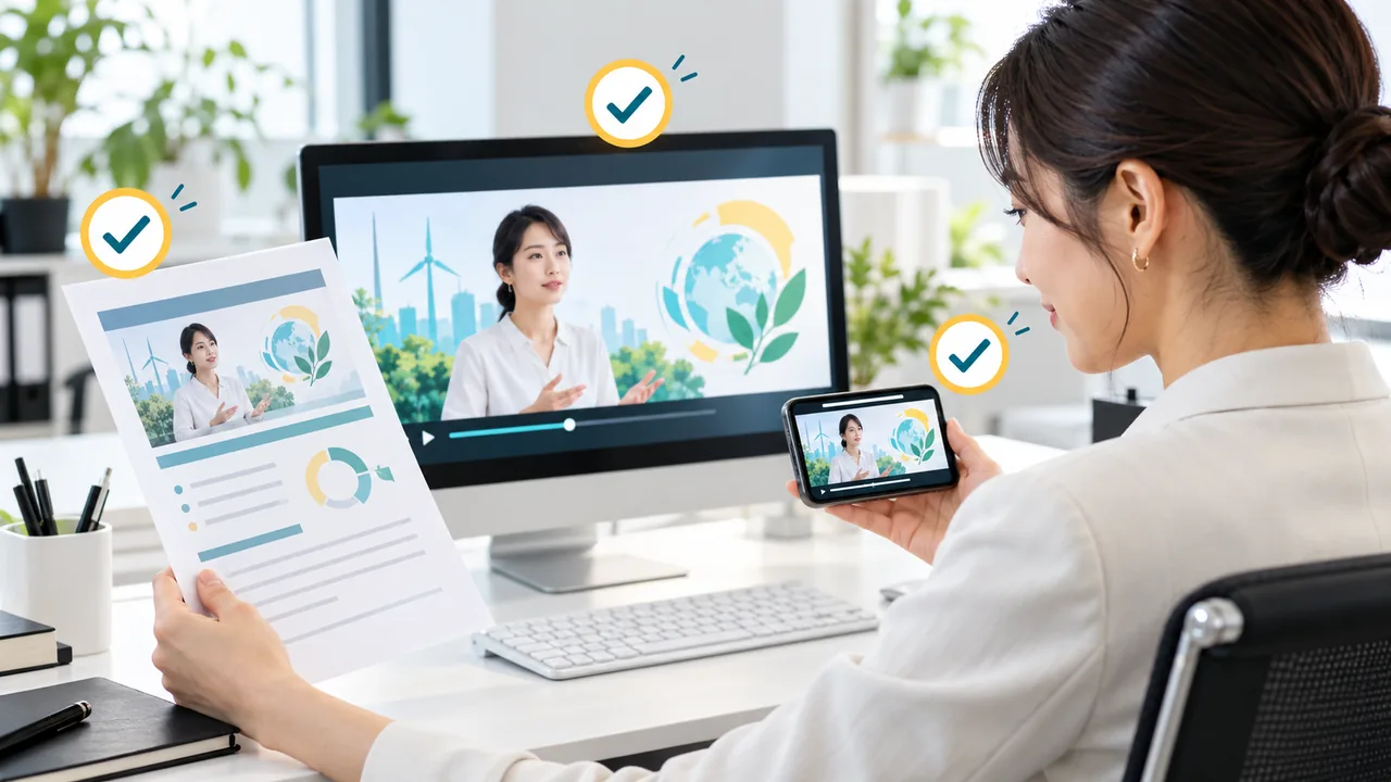 元資料・PC動画・スマホ画面を照合する動画品質担当者